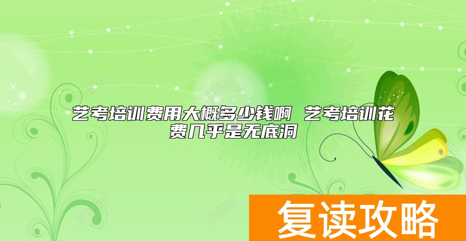 艺考培训费用大概多少钱啊 艺考培训花费几乎是无底洞