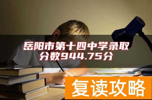 岳阳市第十四中学录取分数944.75分